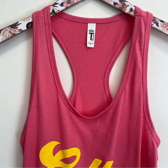 NEW Pink HELLO SUNSHINE Racerback Tank Top! Medium - Picture 2 of 8